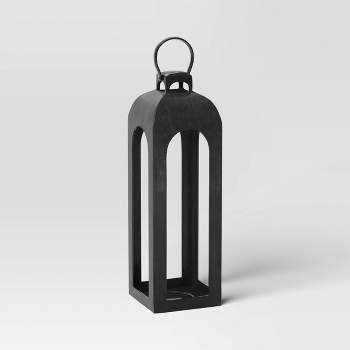 Cast Aluminum Outdoor Lantern Candle Holder Black - Threshold™
