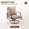 Compact 2-Piece Patio Furniture Set - Outdoor Swivel and Rocking Chairs with 4 Thick Cushions, Stylish Metal Bistro Set - 4 of 4