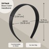 Genie Crafts 24 Pack Black Headbands for Women - 1 Inch Wide Non-slip Satin Headband for DIY (4.8 x 5.75 x 1") - 4 of 4