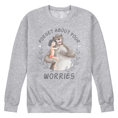 Men's - Disney - Forget About Your Worries Baloo and Mowgli Graphic Fleece Sweatshirt - image 1 of 4