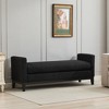 TiramisuBest 53.5" Upholstered Bench with Wood Legs & Bolster Pillows – Elegant Ottoman for End of Bed, Bedroom, Living Room, Entryway (Black) - 3 of 4