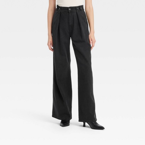 Women's High-Rise Two Way Denim Trousers - Universal Thread™ - image 1 of 3