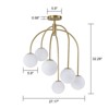LLHZSY 27 1/5" White Opal Glass Globe Ceiling Chandelier Light, Mid-Century Modern 6-Light Willow Branch Design - 3 of 4