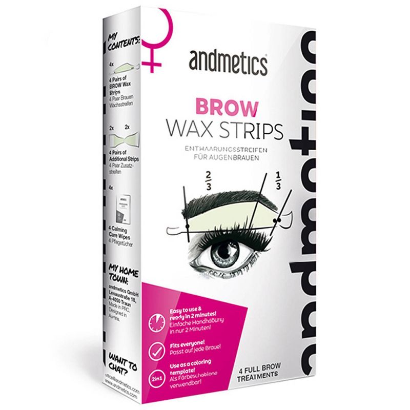 andmetics Brow Wax Strips for Women - 1.59oz, 1 of 10