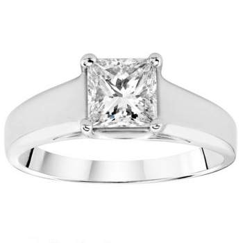 Pompeii3 1/2ct Solitaire Princess Cut Diamond Engagement Ring 14K White Gold