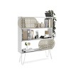 46in 3-Tier Bookcase with Open Shelves and Metal Legs, Compact Wood Storage Rack for Home Office-3irtyhousy - 3 of 4