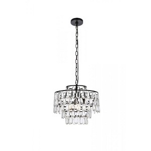 Elegant Lighting Mila 16 inch pendant in black - 1 of 4