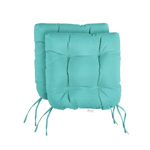 2pc 16" x 16" x 3" U-Shaped Outdoor Tufted Chair Cushions - Sorra Home - 1 of 3