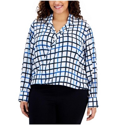 Calvin Klein Womens Printed Wear to Work Pullover Blouse