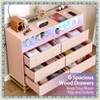 Jojoka Modern 6-Drawer Dresser with LED Lights & Charging Station, Wide Storage Cabinet for Bedroom, Closet, Living Room - 2 of 4