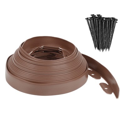 Unique Bargains Plastic Flower Beds Garden Lawn Edging with Spikes 1 Set