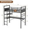 Twin Loft Bed with Desk, L-Shaped Study Station & Storage Shelves, High Guardrail & Ladder, 400LB Capacity, Space-Saving Bunk Bed for Kids & Teens - 2 of 4