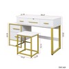 Okak Vanity Table and Chair Set, Makeup Vanity Set with Mirror and 4 Drawers for Bedroom - 4 of 4