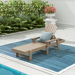 WestinTrends Dylan Adirondack Poly Reclining Chaise Lounge With Arms - 1 of 4