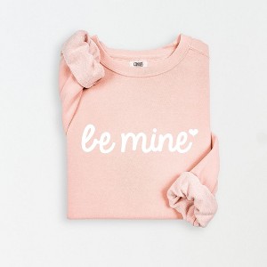 Simply Sage Market Women's Lightweight Garment Dyed Graphic Sweatshirt Be Mine Cursive Heart - 1 of 4