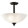 Jolie 15" 2 Light Convertible Inverted Pendant and Semi Flush with Satin Etched Glass in Brushed Nickel - 3 of 4