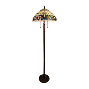 Chloe Lighting Serenity Victorian Tiffany-Style Dark Bronze 2 Light Floor Lamp 18" Wide - 1 of 4