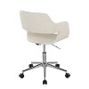 TiramisuBest Adjustable Cream Faux Leather Task Chair with 360 - degree Swivel, Cushioned Seat & Chrome Base - 3 of 4