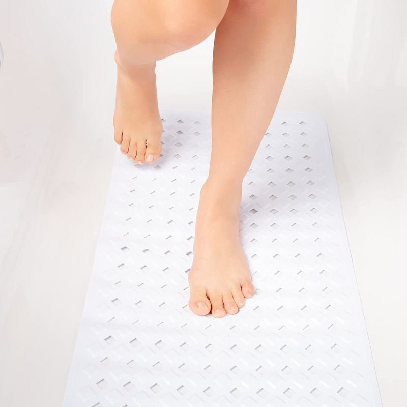 TranquilBeauty 40" x 16" Clear Extra Long Non-Slip Bath Mats with Suction Cups for Elderly & Children, 2 of 5