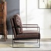 CAVINAS PU Leather/Microfiber/Velvet Upholstered Accent Chair with Metal Frame,Mid Century Arm Chair with Cushion for Bedroom,Reading Room - 4 of 4
