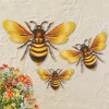 Collections Etc Honey Bee Indoor & Outdoor Metal Wall Art Decor - Set of 3 13.75" x 1" x 8.75" - image 2 of 2