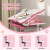 INFURNIC Kids Table Sets Height Adjustable Desk and Chair Set with Storage and Tilt Top for Study, Pink, 26"*18.5"*30.3" - 2 of 4