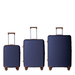 NAYSAYE Luggage PP Hardshell 3 Piece Spinner Set with TSA Lock and Nested Design for Travel, Navy Blue, 21.46"*12.01"*30.51" - 1 of 4