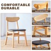 CAVINAS Ancient Style Armless Chairs, Durable Solid Wood Dining Chair with Small Curved Back and PU Cushion for Dining Room, Bedroom - 3 of 4