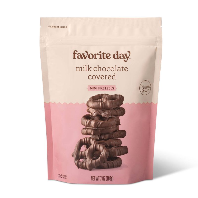 Milk Chocolate Covered Mini Pretzels Candy - 7oz - Favorite Day&#8482;, 1 of 7