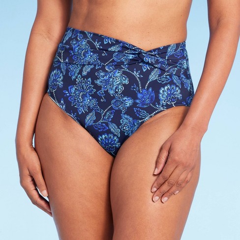 Women's High Waist High Leg Medium Coverage Bikini Bottom - Shade & Shore™  Multi Tropical Floral Print Xl : Target