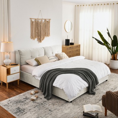 GDFStudio Kaeya Modern Chenille Upholstered Storage Bed