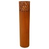 Gulches Garden Decor: Set of 2 Rust/Black Industrial Lantern Columns with Candles - 4 of 4