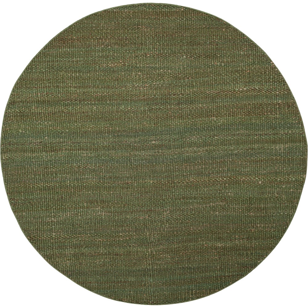 6' Solid Woven Round Area Rug Green - Safavieh