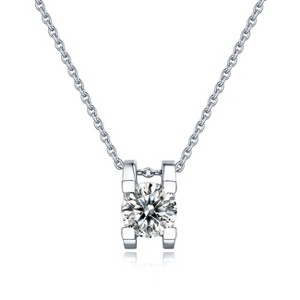 Guili 1ct Lab-Created Moissanite Round Solitaire Slide Pendant Necklace - 1 of 2
