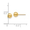 Black Bow Jewelry 5mm (3/16 Inch) 14k Yellow Gold Polished Ball Friction Back Studs - 4 of 4