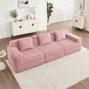 SKRAN Modular Loveseat Sofa Corduroy Deep Seat Couch with 2 Pillow, Modern Comfortable Chaise Lounge for Apartment,Living Room,Office - 2 of 4