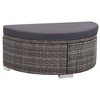 vidaXL Gray Poly Rattan Patio Lounge Set - 8 Piece Sofa Set with Cushions and Glass Tabletop for Garden and Outdoor Living - 4 of 4