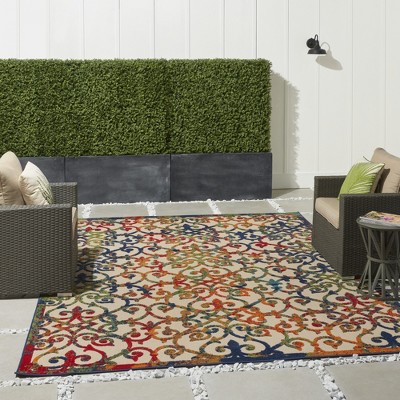 Nourison Aloha 7' x 10' Multicolor Flat Woven Indoor/Outdoor Rug