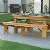 Emma and Oliver 8' x 12" Antique Rustic Solid Pine Folding Farm Bench - Portable Bench - 4 of 4