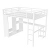Sapphtopaz Loft Bed with Built-in Wardrobe Metal Bed Frame with Guardrail & ladder,Space-Saving Beds with Desk & Shelf for Teen&Adult - 2 of 4