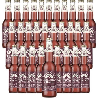 Henry Weinhard's Black Cherry Cream 30 Pack | 12oz Glass Bottles | Classic American Flavor | Premium Craft Soda