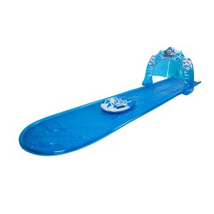 Pool Central 196" Inflatable 1-Person "Ice Breaker" Inflatable Ground Level Water Slide - Blue/White - 1 of 4