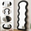 Full Length Wavy Floor Mirror with Stand, Decorative Wall Mirror for Bedroom, Dressing Room, Modern Framed Mirror-The Pop Home - 4 of 4