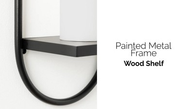 White and Gold Modern Floating Wall Shelves Set of 2
