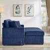 Convertible Sectional Sofas Corduroy Loveseat Sofa with Double Storage Ottomans, Adjustable Armrest Table with USB Port, Super Soft Chaise Lounge - 3 of 4