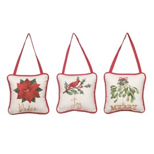 Transpac Fabric Christmas Mini Pillow Decor Set of 3 Christmas Home Decorations - 1 of 1