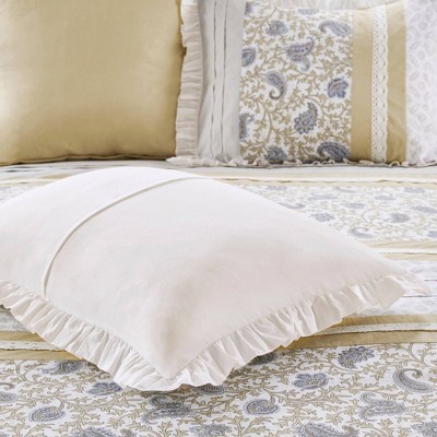 Queen Yellow Cotton Reversible 9-Piece Comforter Set