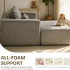 QingMoon Deep-Seat Compressed Sofa, Modular Boneless Couch, Corduroy Lounge Chair with Ottoman and Wide Arms for Living Room, Apartment - 3 of 4