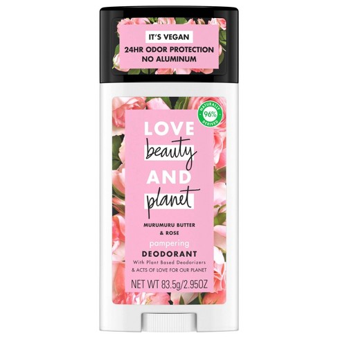 Love Beauty & Planet Aluminum Free Murumuru Butter & Rose Pampering Deodorant Stick - 2.95oz - image 1 of 4