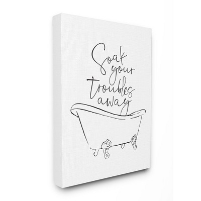 Stupell Industries Soak Your Troubles Away Ink Drawing Bathroom Design